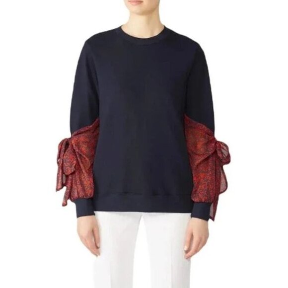 Clu Tie Detailed Crew Neck Pullover Sweatshirt Size XS Blue/Red - Picture 1 of 4